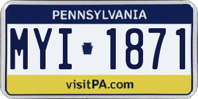 PA license plate MYI1871