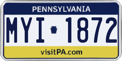 PA license plate MYI1872
