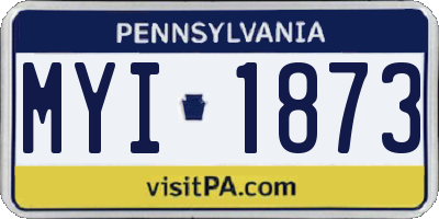 PA license plate MYI1873