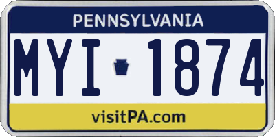 PA license plate MYI1874