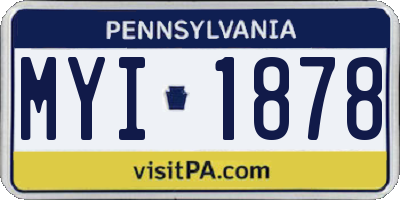 PA license plate MYI1878