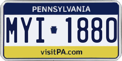 PA license plate MYI1880