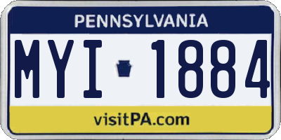 PA license plate MYI1884