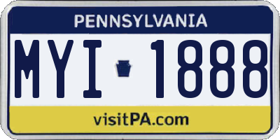 PA license plate MYI1888