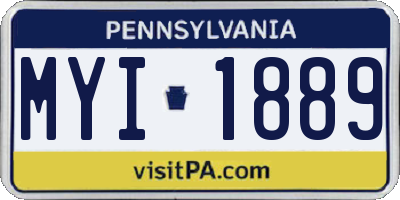 PA license plate MYI1889