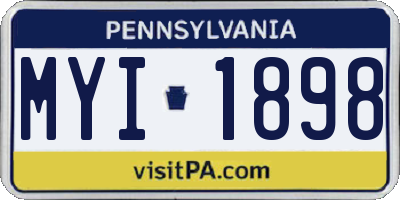 PA license plate MYI1898
