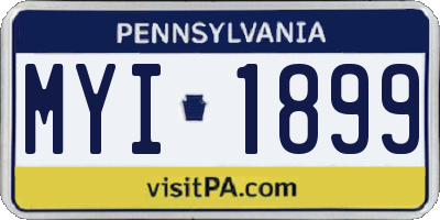 PA license plate MYI1899