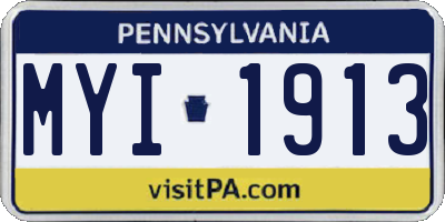 PA license plate MYI1913