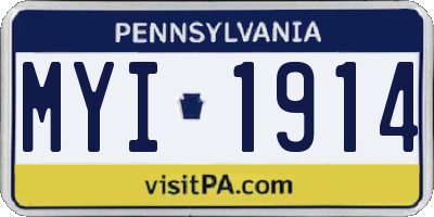 PA license plate MYI1914