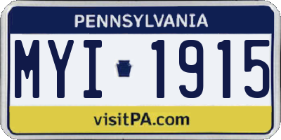 PA license plate MYI1915