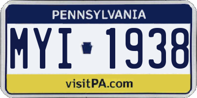 PA license plate MYI1938