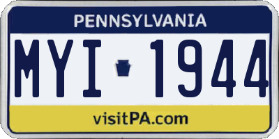 PA license plate MYI1944