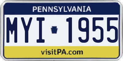 PA license plate MYI1955