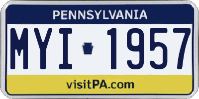 PA license plate MYI1957