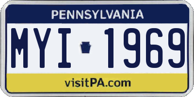 PA license plate MYI1969