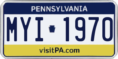 PA license plate MYI1970