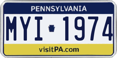PA license plate MYI1974