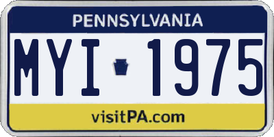 PA license plate MYI1975