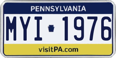 PA license plate MYI1976