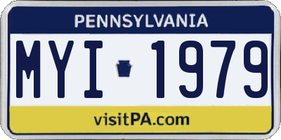PA license plate MYI1979