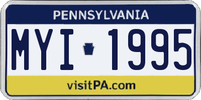 PA license plate MYI1995