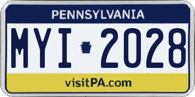 PA license plate MYI2028