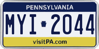 PA license plate MYI2044