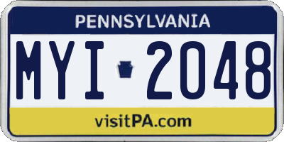 PA license plate MYI2048