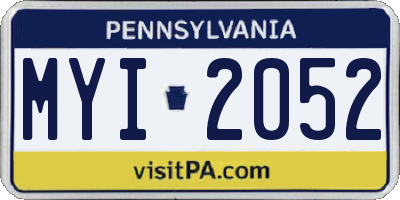 PA license plate MYI2052