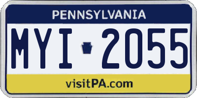 PA license plate MYI2055