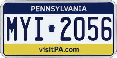 PA license plate MYI2056