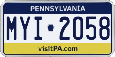 PA license plate MYI2058