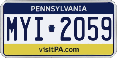 PA license plate MYI2059