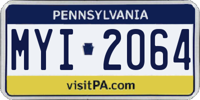 PA license plate MYI2064
