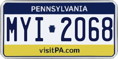 PA license plate MYI2068