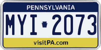 PA license plate MYI2073