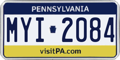 PA license plate MYI2084
