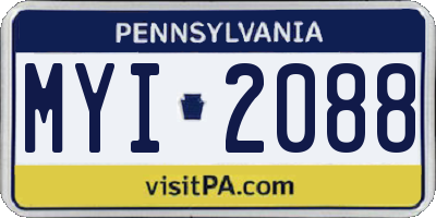 PA license plate MYI2088