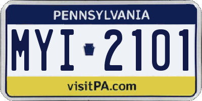 PA license plate MYI2101