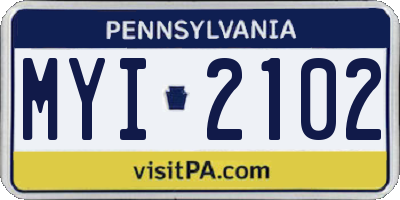 PA license plate MYI2102