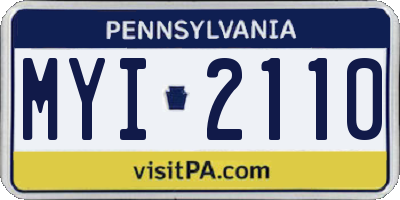 PA license plate MYI2110
