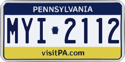 PA license plate MYI2112