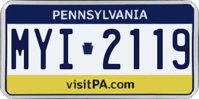 PA license plate MYI2119