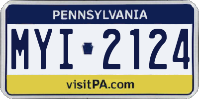PA license plate MYI2124