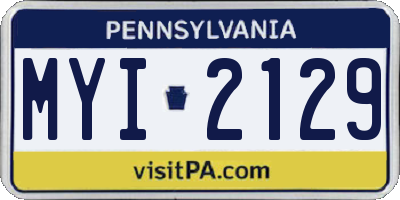PA license plate MYI2129
