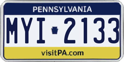PA license plate MYI2133
