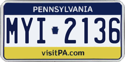 PA license plate MYI2136