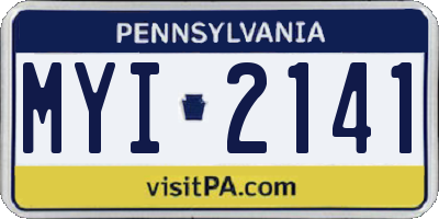 PA license plate MYI2141