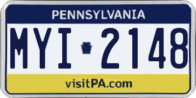 PA license plate MYI2148
