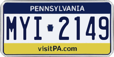 PA license plate MYI2149